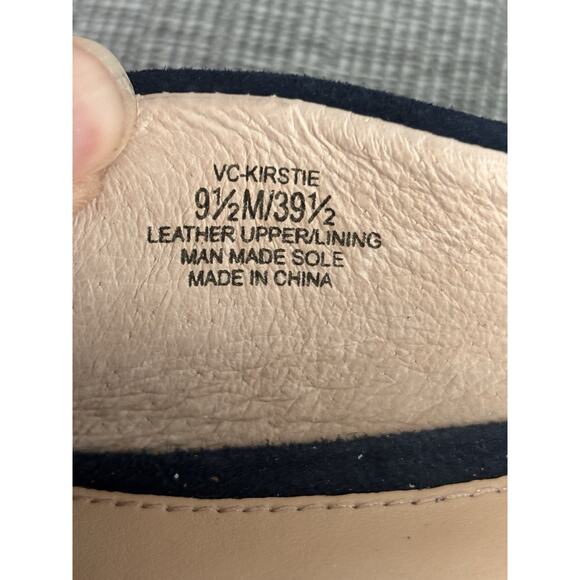 NIB Vince Camuto VC-Kirstie Dark Navy Pure Suede Slide Slip-on 9.5 Mule Classic - Picture 7 of 7